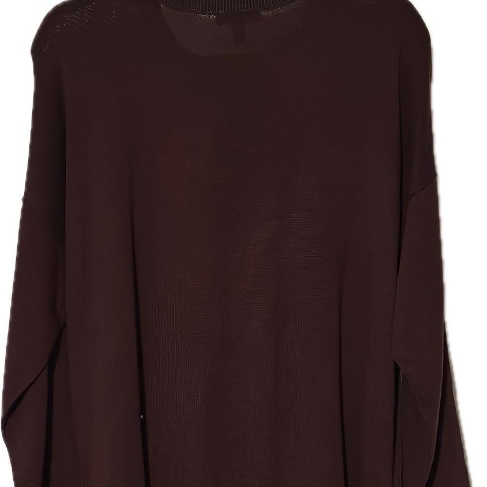Eileen Fisher Burgundy Sweater Crew Neck Women's Long Sleeve XL